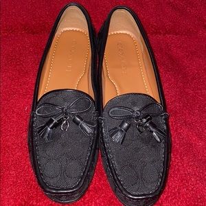 Coach Black Monogram Loafers